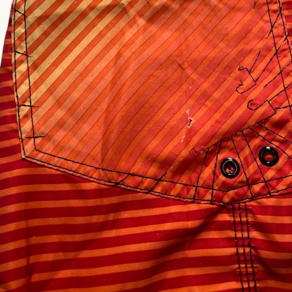 Billabong Rising Sun Board Shorts Mens XXL 42 44 Orange Black Y2K Surf - Picture 16 of 16
